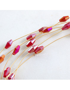 Naszyjnik Korale czerwony choker z koralikami Lolita... 2