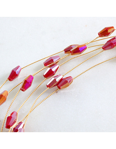 Naszyjnik Korale czerwony choker z koralikami Lolita Accessories