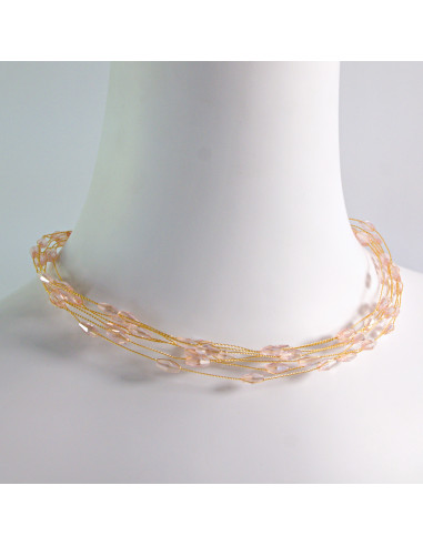 Naszyjnik wielosznurowy choker z koralikami...