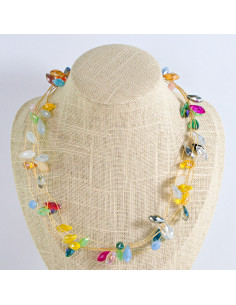 Naszyjnik wielosznurowy choker z koralikami Lolita...