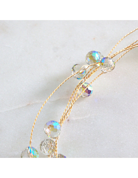 Naszyjnik Korale wielosznurowy choker z koralikami Lolita Accessories Szary