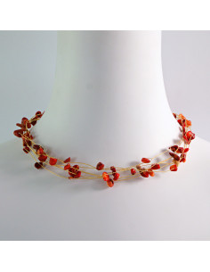 Naszyjnik Korale czerwone choker z koralikami Lolita...