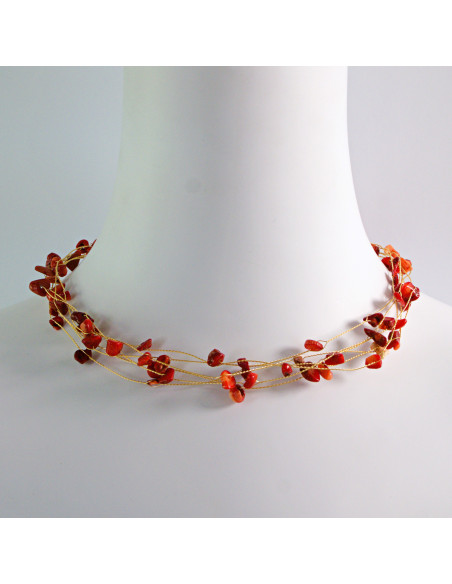 Naszyjnik Korale czerwone choker z koralikami Lolita Accessories czerwony