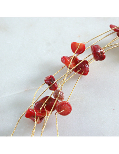 Naszyjnik Korale czerwone choker z koralikami...