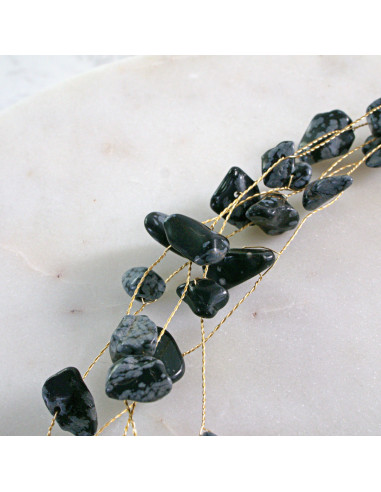 Naszyjnik wielosznurowy choker z kamieniami...