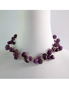 Naszyjnik wielosznurowy choker z kamieniami Lolita...