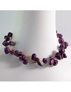 Naszyjnik wielosznurowy choker z kamieniami Lolita... 2