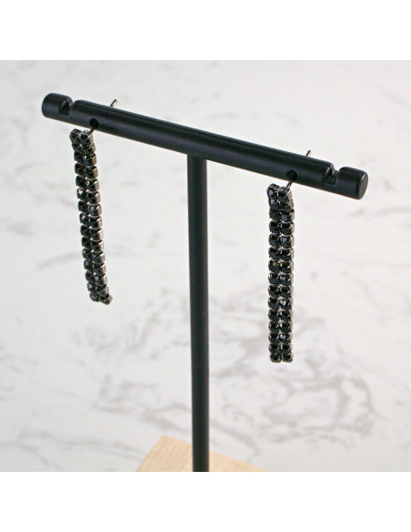 Komplet Naszyjnik Kolia z cyrkoniami czarny , kolczyki Lolita Accessories