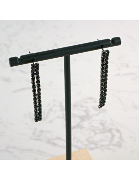 Komplet Naszyjnik Kolia z cyrkoniami czarny , kolczyki Lolita Accessories