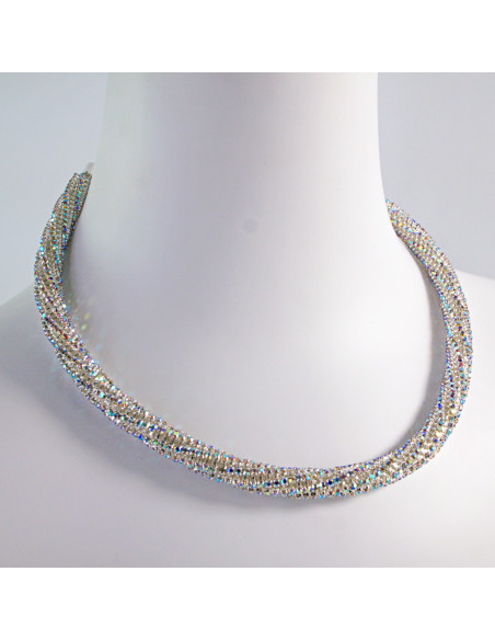 Komplet Naszyjnik Kolia z cyrkoniami Crystal AB kolczyki Lolita Accessories