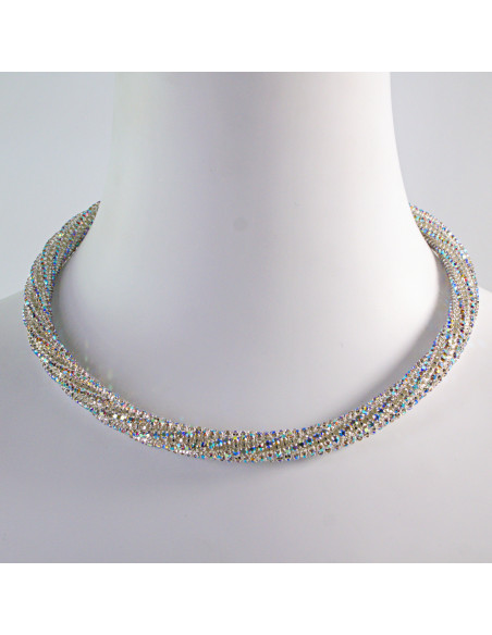 Komplet Naszyjnik Kolia z cyrkoniami Crystal AB kolczyki Lolita Accessories