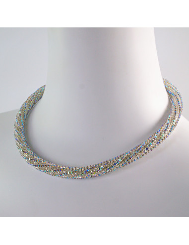 Komplet Naszyjnik Kolia z cyrkoniami Crystal AB...