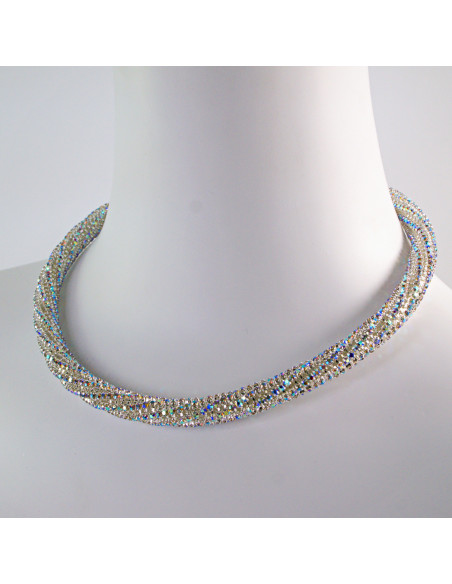 Komplet Naszyjnik Kolia z cyrkoniami Crystal AB kolczyki Lolita Accessories