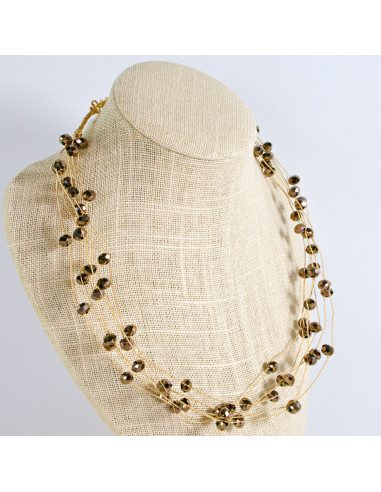 Naszyjnik czarny choker z koralikami Lolita...