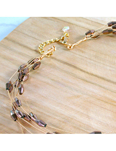 Naszyjnik czarny choker z koralikami Lolita...