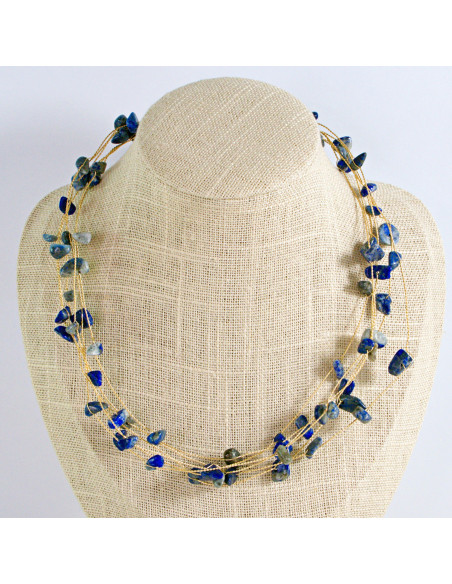 Naszyjnik Korale niebieskie choker z koralikami Lolita Accessories