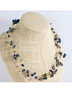 Naszyjnik Korale niebieskie choker z koralikami Lolita... 2