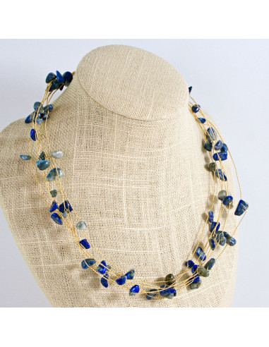 Naszyjnik Korale niebieskie choker z koralikami...