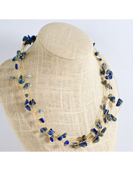 Naszyjnik Korale niebieskie choker z koralikami Lolita Accessories