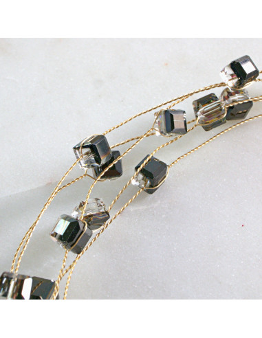 Naszyjnik czarny choker z koralikami Lolita...