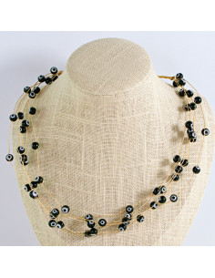 Naszyjnik czarny choker z koralikami Lolita Accessories...