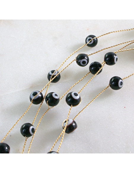 Naszyjnik czarny choker z koralikami Lolita Accessories OKO PROROKA