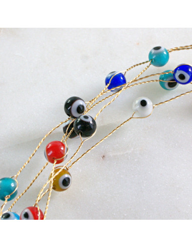 Naszyjnik wielosznurowy choker z koralikami...