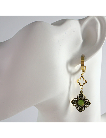 Kolczyki Złote Hamsa Boho  stal chirurgiczna Lolita Akcesoria