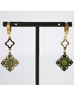 Kolczyki Złote Hamsa Boho  stal chirurgiczna Lolita... 2