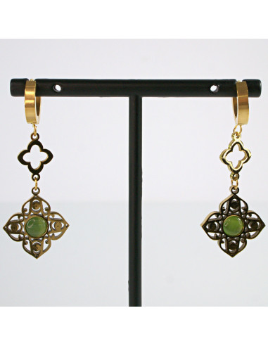 Kolczyki Złote Hamsa Boho  stal chirurgiczna...