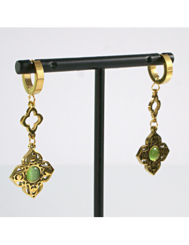 Kolczyki Złote Hamsa Boho  stal chirurgiczna...