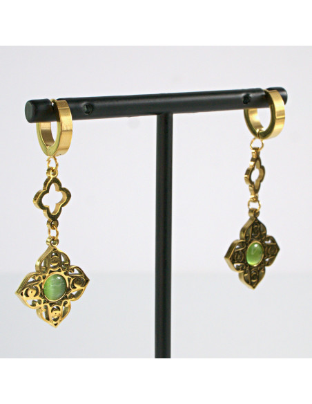 Kolczyki Złote Hamsa Boho  stal chirurgiczna Lolita Akcesoria