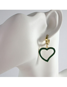 Kolczyki Zielone SERCE  stal chirurgiczna Lolita Akcesoria