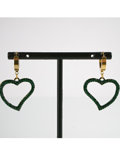 Kolczyki Zielone SERCE  stal chirurgiczna Lolita Akcesoria 2