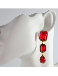 Kolczyki Czerwone "BRYLANTY"  stal chirurgiczna Lolita...