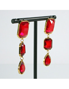 Kolczyki Czerwone "BRYLANTY"  stal chirurgiczna Lolita... 2