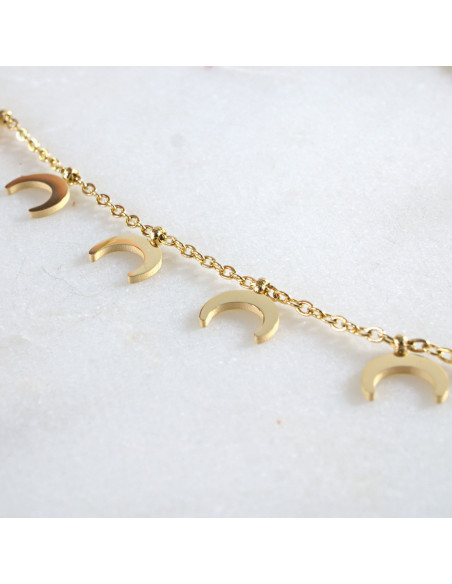 Naszyjnik Celebrytka stal chirurgiczna Lolita Accessories złoty Księżyce