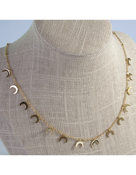 Naszyjnik Celebrytka stal chirurgiczna Lolita Accessories złoty Księżyce