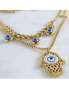 Naszyjniki Hamsa Oko Proroka ze stali chirurgicznej...