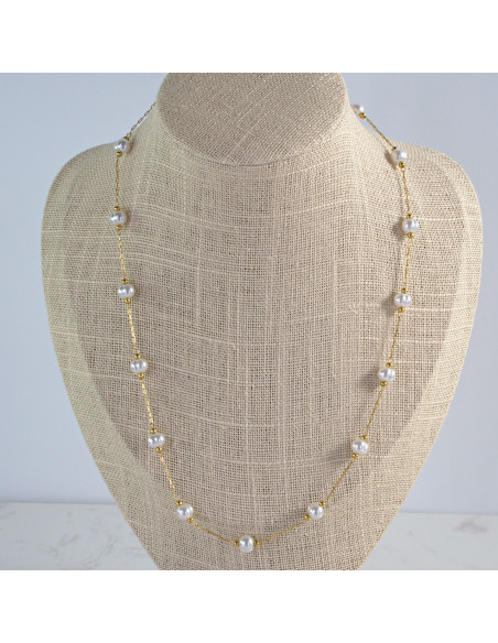 Naszyjnik Celebrytka ze stali chirurgicznej Lolita Accessories Złoty Perła