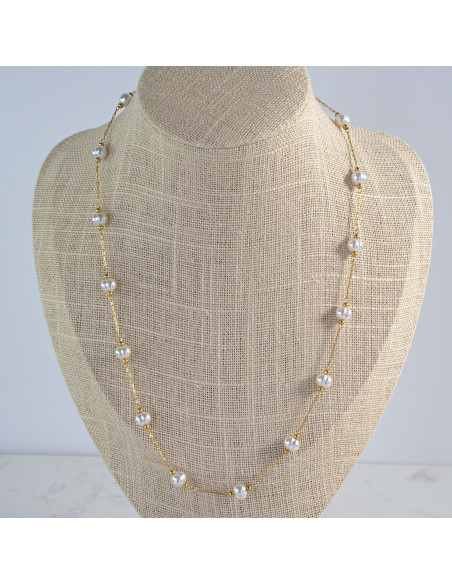 Naszyjnik Celebrytka ze stali chirurgicznej Lolita Accessories Złoty Perła