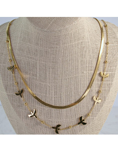 Naszyjnik Podwójny Skrzydła Anioł ze stali chirurgicznej... 2