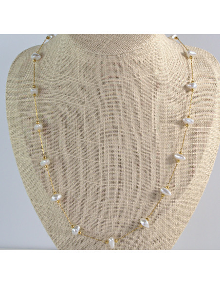 Naszyjnik Celebrytka ze stali chirurgicznej Lolita Accessories Złoty Perła