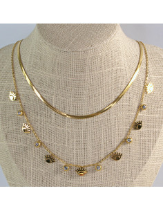 Naszyjnik Hamsa Oko Proroka ze stali chirurgicznej Lolita...