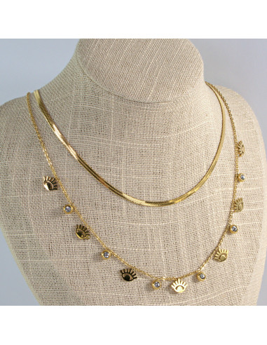 Naszyjnik Hamsa Oko Proroka ze stali...