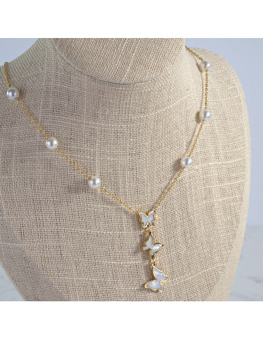 Naszyjnik MOTYLE MOTYLKI ze stali chirurgicznej...