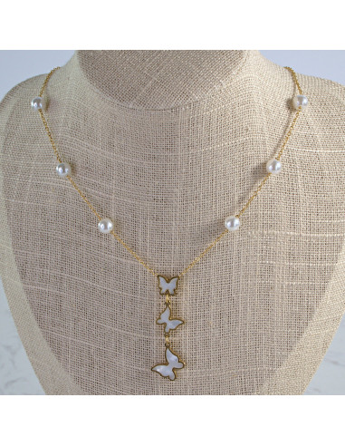 Naszyjnik MOTYLE MOTYLKI ze stali chirurgicznej...