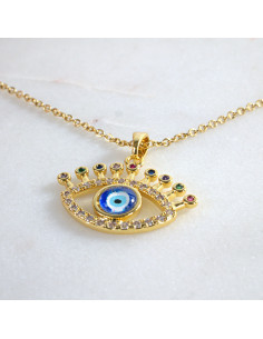 Naszyjnik Hamsa Oko Proroka ze stali chirurgicznej Lolita...