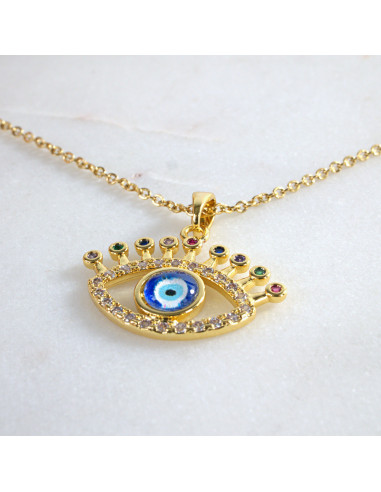 Naszyjnik Hamsa Oko Proroka ze stali chirurgicznej Lolita Accessories