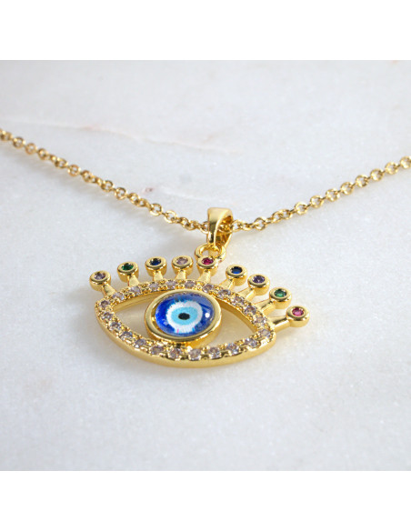 Naszyjnik Hamsa Oko Proroka ze stali chirurgicznej Lolita Accessories